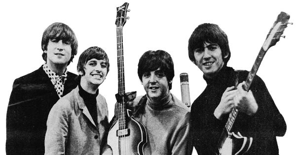 Trade ad for Beatles' 1964 Grammys. --- This is a version with just the Beatles isolated from the ad.