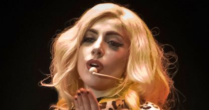 Lady Gaga performing "Poker Face" on The Monster Ball Tour, March 4, 2010 at the Metro Radio Arena in Newcastle, England
