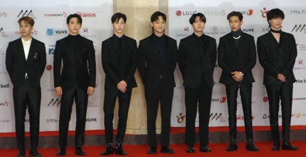 Image in QuizMyDay GOT7 Guru Quiz: Test Your K-Pop Knowledge Now trivia quiz featuring Got7 on the red carpet of 2018 Asia Artist Awards(AAA), 28 November 2018