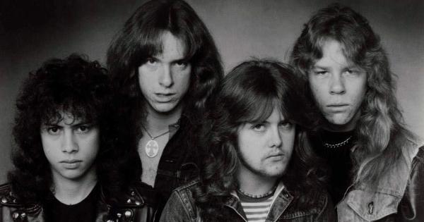 Image in QuizMyDay The Thunder Rolls: Hard Rock Quiz Showdown trivia quiz featuring Metallica in a press photo dated to 1983. Photo is definitely pre-1989, as Metallica left Megaforce and signed to Elektra in 1984. No copyright markings on the photo and no registration could be found in the US Copyright Search Records