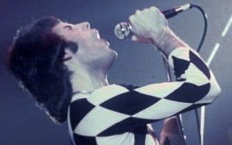 Freddie Mercury performing at New Haven Coliseum in New Haven, CT.