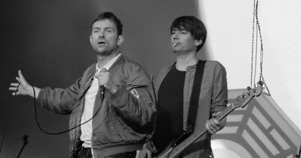 Image in QuizMyDay Blur Quiz: Britpop Band Trivia trivia quiz featuring Blur performing in Hyde Park, London