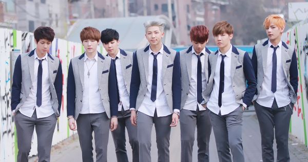 Image in QuizMyDay Ultimate BTS Commercial Quiz: Which Ad Starred? trivia quiz featuring Bangtan Boys in Hongdae on March 27, 2014. From left to right: Jin, Suga, Jimin, Rap Monster, Jungkook, J-Hope and V.