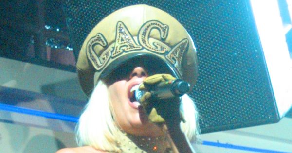 Image in QuizMyDay The Ultimate Lady Gaga Albums Quiz: Score 5/5! trivia quiz featuring Lady Gaga performing "Poker Face" on the Fame Ball tour