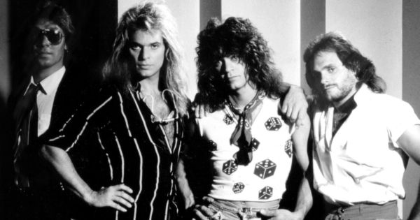 Image in QuizMyDay Van Halen 1984 Album Trivia - Fan Quiz trivia quiz featuring Promotional image of rock band Van Halen taken in 1984. From (l-r); <a href="https://en.wikipedia.org/wiki/Alex_Van_Halen" class="extiw" title="w:Alex Van Halen">Alex Van Halen</a>, <a href="https://en.wikipedia.org/wiki/David_Lee_Roth" class="extiw" title="w:David Lee Roth">David Lee Roth</a>, <a href="https://en.wikipedia.org/wiki/Eddie_Van_Halen" class="extiw" title="w:Eddie Van Halen">Eddie Van Halen</a>, and <a href="https://en.wikipedia.org/wiki/Michael_Anthony_(musician)" class="extiw" title="w:Michael Anthony (musician)">Michael Anthony</a>