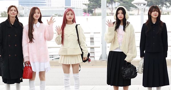 ILLIT leaving Incheon Airport to attend the 2024 annual Mnet Asian Music Awards.