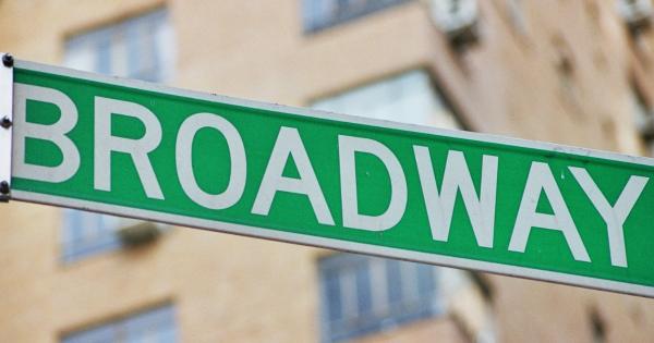 Image in QuizMyDay Musicals Quiz: Test Your Broadway Musical Knowledge trivia quiz featuring Broadway street sign