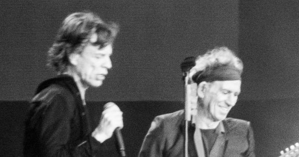 Image in QuizMyDay Exile on Main St. Quiz — Rolling Stones trivia quiz featuring Mick Jagger (left) and Keith Richards from The Rolling Stones at British Summer Time Festival in Hyde Park during a Rolling Stones concert, July 6, 2013