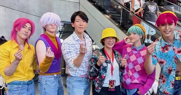 Image in QuizMyDay How Well Do You Slay? K-Pop Demon Hunters Quiz trivia quiz featuring six people cosplaying characters from KPop Demon Hunters (screenshot from a CCBY-published YouTube video)