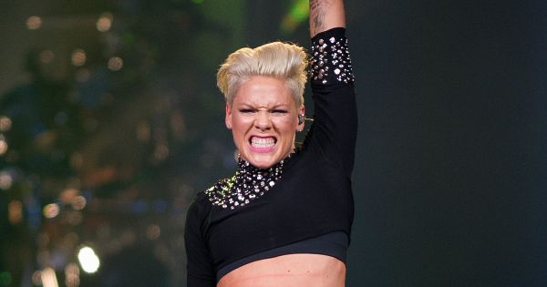 P!NK performing on stage at Key Arena in Seattle during her Truth About Love tour