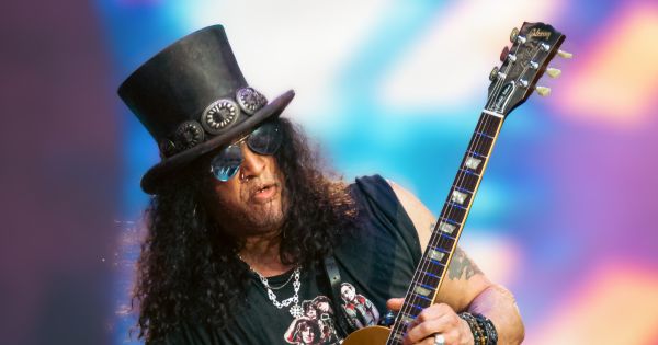 Image in QuizMyDay Slash Knowledge Trivia Quiz: From GNR to Solos and Gear trivia quiz featuring A cropped version of <a href="//commons.wikimedia.org/wiki/File:Slash_live_in_London_2022.jpg" title="File:Slash live in London 2022.jpg">File:Slash live in London 2022.jpg</a>