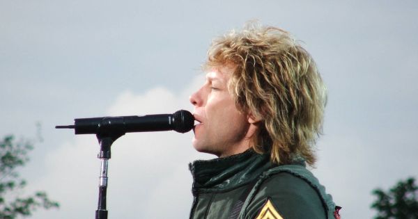 Image in QuizMyDay Bon Jovi Basic Trivia Quiz: Test Your Knowledge of the Band trivia quiz featuring Jon Bon Jovi in concert, Nijmegen, Netherlands.