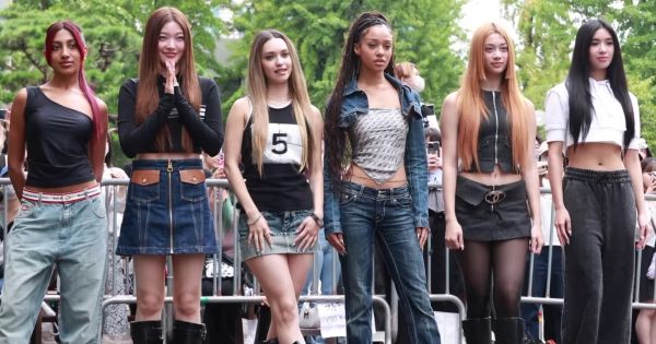 Image in QuizMyDay Katseye Songs Quiz: Test Your Music Memory and Facts trivia quiz featuring Katseye at Music Bank on September 12, 2024