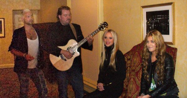 Image in QuizMyDay Ace of Base Deep-Dive: 40 Years of Hits Quiz Now trivia quiz featuring Ace Of Base performing during a fan meeting in Toronto, Canada.