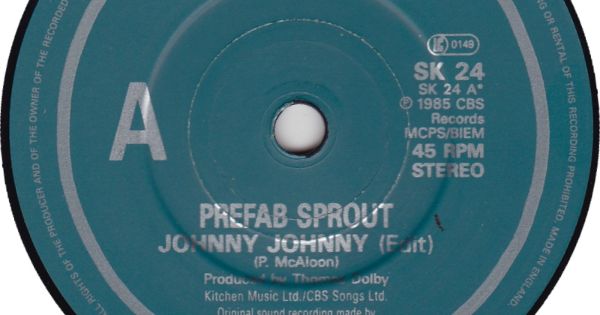 Image in QuizMyDay Prefab Sprout Smarties: The Ultimate Fan Quiz trivia quiz featuring "Johnny Johnny" by Prefab Sprout; A-side label of the UK single release