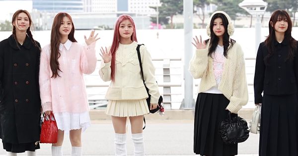 Image in QuizMyDay Illit Quiz: Test Your Knowledge of the K‑Pop Girl Group trivia quiz featuring ILLIT leaving Incheon Airport to attend the 2024 annual Mnet Asian Music Awards.