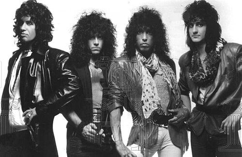 Promotional photo of rock band Kiss in 1984.