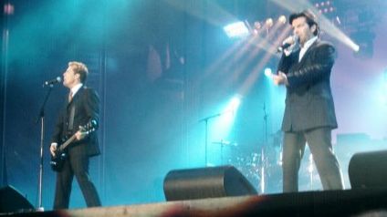 Modern Talking on their last show, in the Parkbühne Wuhlheide, in Berlin.