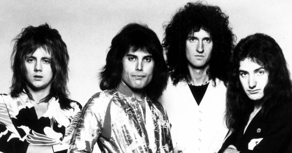 Image in QuizMyDay Queen Member Quote Quiz: Who Said It? trivia quiz featuring Musical group Queen, in a 1975 promotional photo for their album <i><a href="https://en.wikipedia.org/wiki/A_Night_at_the_Opera_(Queen_album)" class="extiw" title="w:A Night at the Opera (Queen album)">A Night At The Opera</a></i>. Photo was published by their American label Elektra Records.