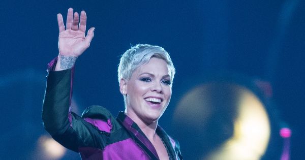 P!nk performing live on stage during the Beautiful Trauma World Tour