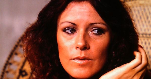 Image in QuizMyDay ABBA 5-Question Pop Quiz — Test Fan Knowledge trivia quiz featuring Anni-Frid Lyngstad, the Norwegian-Swedish singer in a photo taken on the set of the show “Les rendez-vous du Dimanche"