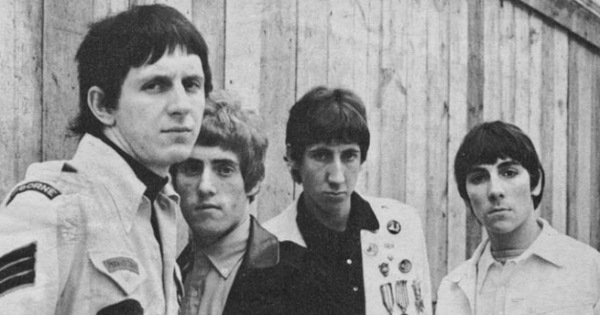 English rock band the Who, pictured here in 1965. Left to right: John Entwistle, Roger Daltrey, Pete Townshend and Keith Moon.