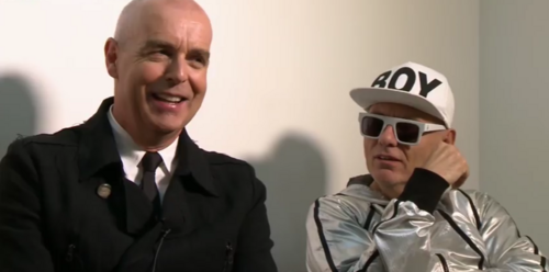 English electronic pop duo Pet Shop Boys at an interview in 2013. 