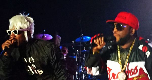 Image in QuizMyDay OutKast Deep Cuts Hard Quiz: Test Your Music Mastery trivia quiz featuring OutKast performing at the Best Buy Theater in Times Square New York for the Advertising Week party.