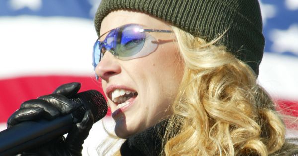 Image in QuizMyDay Faith Hill Quiz: How Well Do You Know Her?  trivia quiz featuring Faith Hill sings during a free concert she performed for people from here and nearby Pope Air Force Base on Feb. 13. The three-time Grammy Award-winning country musician performed a live five-song concert as a tribute to America's armed forces and as part of a live broadcast of ABC's "Good Morning America.