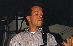 David Bryson of Counting Crows, playing with his earlier band, Mr Dog - Berkeley Square in Berkeley, California (supporting Crowded House) - February 1987