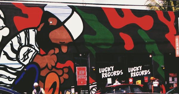 Image in QuizMyDay Donuts of Knowledge: The Ultimate J Dilla Quiz trivia quiz featuring A mural of hip-hop artists J Dilla and MF Doom
