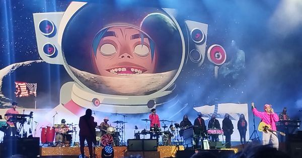 Image in QuizMyDay Gorillaz Song Titles Quiz – Find the Missing Word Challenge trivia quiz featuring Gorillaz en concert à We Love Green en juin 2022.