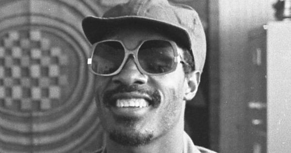 Image in QuizMyDay Superstition or Fact? A Stevie Wonder Trivia Challenge trivia quiz featuring Musician Stevie Wonder with music executive Ewart Abner in Los Angeles, Calif.,
