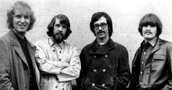 Image in QuizMyDay Creedence Clearwater Revival Quiz: 10-Question Challenge trivia quiz featuring Creedence Clearwater Revival in 1968. Left to Right: Tom Fogerty, Doug Clifford, Stu Cook, and John Fogerty.