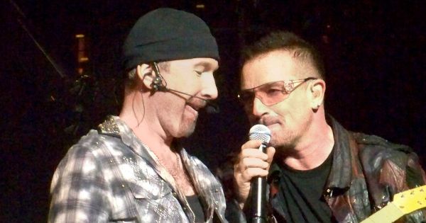 Image for QuizMyday U2 free quiz featuring Bono and The Edge of U2 at Gillette Stadium, Foxboro, MA  9/21/2009