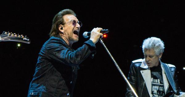Image in QuizMyDay U2 Trivia Quiz: Test Your Knowledge of the Band Members and Albums trivia quiz featuring Irish rock band U2 performing at The O2 in London, England on October 24, 2018 on their Experience + Innocence Tour