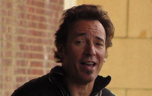 A portrait of Bruce Springsteen on the ramp leading out of Convention Hall on the northwest side in Asbury Park, New Jersey