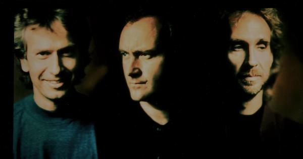 Image in QuizMyDay Genesis Band Trivia Challenge: Know Their Hits trivia quiz featuring Genesis: Tony Banks, Phil Collins and Mike Rutherford. (Photo 1991)