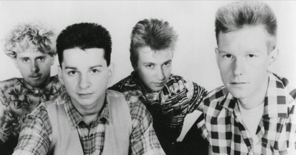 Image in QuizMyDay Depeche Mode Members Quiz: Can You Identify? trivia quiz featuring Depeche Mode, circa 1982 in a press kit promotional photo for their album <i><a href="https://en.wikipedia.org/wiki/A_Broken_Frame" class="extiw" title="en:A Broken Frame">A Broken Frame</a></i>. Pictured from left to right; <a href="https://en.wikipedia.org/wiki/Martin_Gore" class="extiw" title="en:Martin Gore">Martin Gore</a>, <a href="https://en.wikipedia.org/wiki/Dave_Gahan" class="extiw" title="en:Dave Gahan">Dave Gahan</a>, <a href="https://en.wikipedia.org/wiki/Alan_Wilder" class="extiw" title="en:Alan Wilder">Alan Wilder</a>, and <a href="https://en.wikipedia.org/wiki/Andy_Fletcher_(musician)" class="extiw" title="en:Andy Fletcher (musician)">Andrew (Andy) Fletcher</a>.