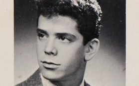 Photo of Lou Reed as a senior in high school.Photo appears authentic not sure about the text panel.