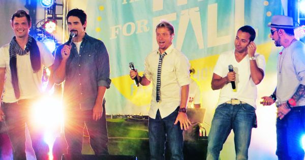 Image in QuizMyDay 90s boy band trivia featuring Backstreet Boys, NSYNC and more trivia quiz featuring Backstreet Boys on stage during their performance at Old Navy Fit For Fall Fashion Show on September 14, 2012.