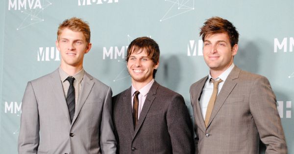 Image in QuizMyDay Foster the People Songs Quiz – Test Your Music Facts trivia quiz featuring Indie band Foster the People at the 2011 MuchMusic Video Awards.  <b>The 2011 MuchMusic Video Awards</b> was held in <a href="//commons.wikimedia.org/wiki/Toronto" title="Toronto">Toronto</a>, <a href="//commons.wikimedia.org/wiki/Ontario" title="Ontario">Ontario</a>, <a href="//commons.wikimedia.org/wiki/Canada" title="Canada">Canada</a> at MuchMusic's headquarters on June 19, 2011.
