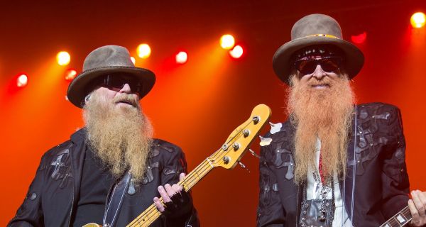 ZZ Top performing at the Majestic Theatre in San Antonio in 2015