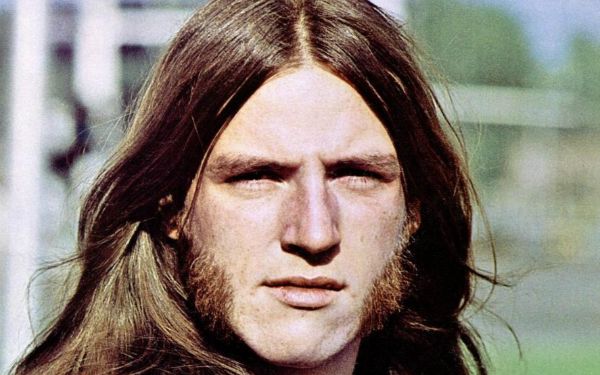 Photo of Mark Farner of Grand Funk Railroad in 1971.  Premier Talent Associates (management of band) purchased a 4 page ad in <i>Billboard</i>, with 3 of the pages being a color photo of each band member.