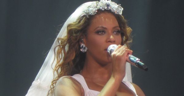 Beyoncé performing on The O2 in London.