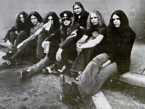 Trade ad for <a href="https://en.wikipedia.org/wiki/Lynyrd_Skynyrd" class="extiw" title="en:Lynyrd Skynyrd">Lynyrd Skynyrd</a>'s single "Gimme Three Steps".<br><br>To better adapt it to his respective Wikipedia article, the ad was cropped and cleaned in a graphics editing program. The original can be viewed at the source below.