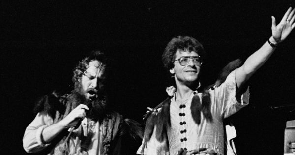 Image in QuizMyDay Aqualung Expert Quiz: Jethro Tull Deep Facts Test trivia quiz featuring Jethro Tull - Ian Anderson and keyboard player in Dallas, Texas, 1982.