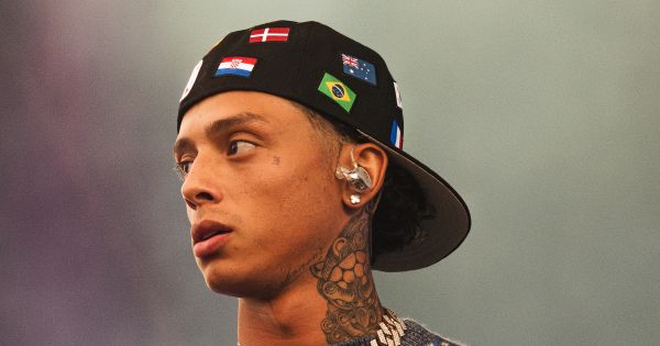 Image in QuizMyDay How Well Do You Know Central Cee? Take The Quiz and Score 5/5 trivia quiz featuring this picture is a portrait of Central cee at the Lollapalooza Paris festival in 2023 shot by 200izo