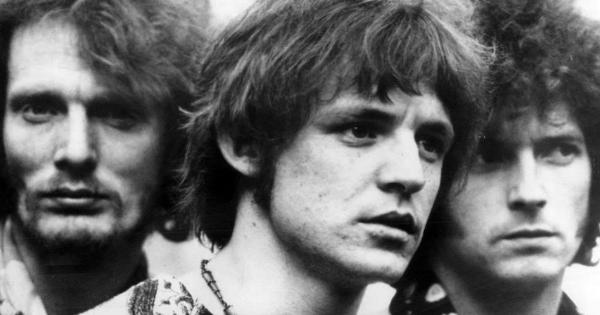Image in QuizMyDay Strange Brew - Cream Band Knowledge Quiz for True Fans trivia quiz featuring Photo of Cream.  From left: Ginger Baker, Jack Bruce, Eric Clapton