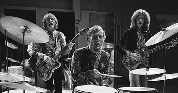 Image in QuizMyDay Strange Brew - Cream Band Knowledge Quiz for True Fans trivia quiz featuring Cream performing on the Dutch television program Fanclub in 1968.